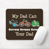 Pap Outzwemm Outbike Outrun Triathlon Mousepad Muismat (Met muis)
