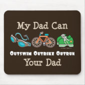 Pap Outzwemm Outbike Outrun Triathlon Mousepad Muismat (Voorkant)