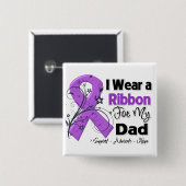 Pap - Pancreas-kankerlint Vierkante Button 5,1 Cm (Voorkant /achterkant)