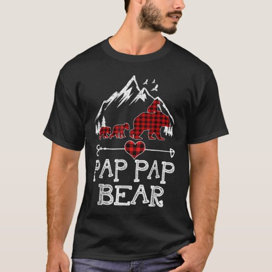 Pap Pap Beer Kerstmis Pajama Red Pset Buffalo Fa T-shirt (Voorkant)