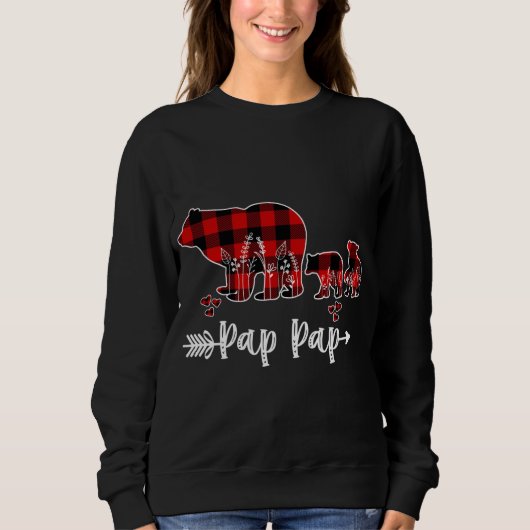 Pap Pap Beer Kerstmis Pajama Red Pset Buffalo Fa Trui (Voorkant)