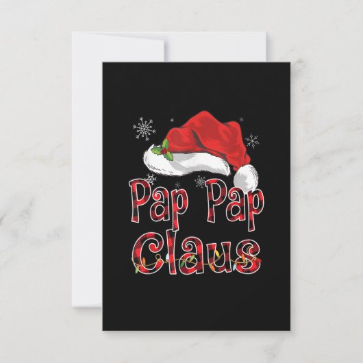 Pap Pap Claus Shirt kerstlampjes Pajama RSVP Kaartje (Voorkant)