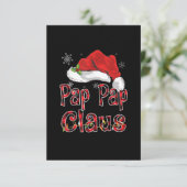 Pap Pap Claus Shirt kerstlampjes Pajama RSVP Kaartje (Staand voorkant)