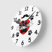 Pap-pap en rode harttekening met cijfers ronde klok (Hoek)