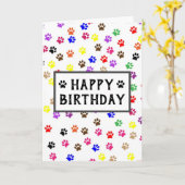 Pap Pap Pap Pawschilderafdrukken Kaart (Gele Bloem)