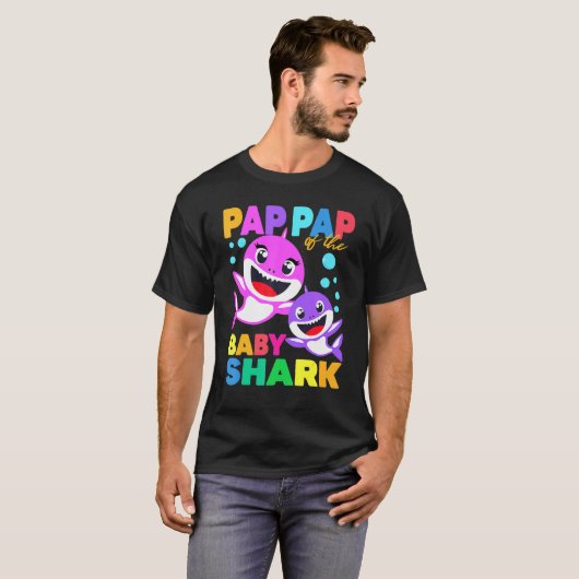 Pap Pap Pap van de Baby-vogelhaaienpap Pap Shark C T-shirt (Voorkant volledig)