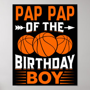 Pap pap van de jarige basketball t shirt poster