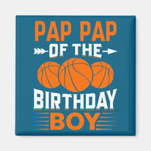 Pap pap van de verjaardagsbal basketbal t-shirt magneet