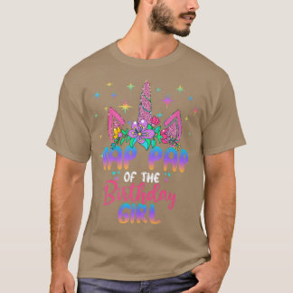 Pap Pap van het Birthday Girl Unicorn Birthday Par T-shirt