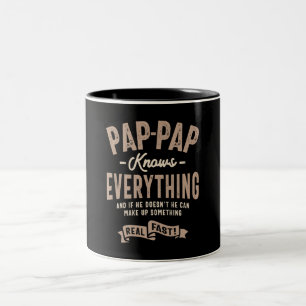 Pap-Pap weet alles - pa opa Tweekleurige Koffiemok