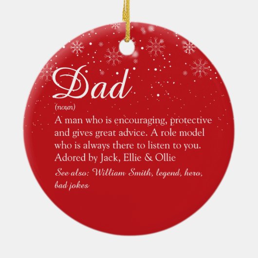 Pap papa Definitie Kerstmis Keramisch Ornament (Achterkant)