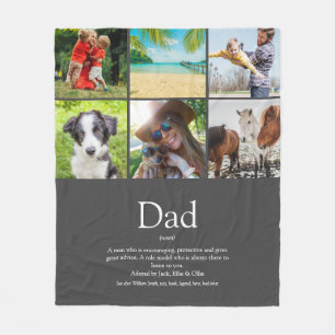 Pap Papa Vader Definition 6 Foto Collage Gray Fleece Deken