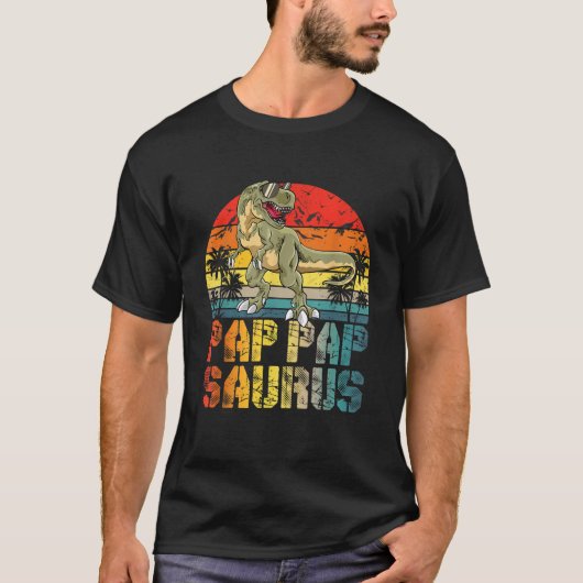 Pap Papsaurus T Rex Dinosaur Pap Saurus Family T-shirt (Voorkant)