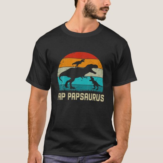 Pap Papsaurus T Rex Dinosaurus Vaderdag voor papa T-shirt (Voorkant)