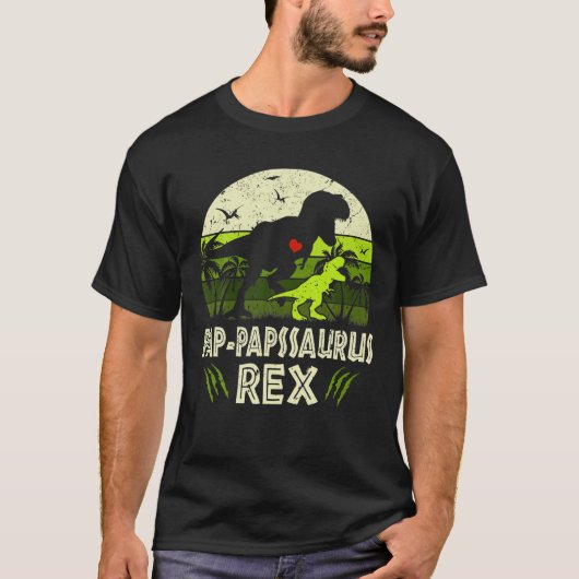 Pap Papssaurus T Rex Dinosaur Pap Paps Saurus Fami T-shirt (Voorkant)