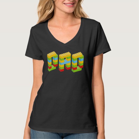 Pap Parent Brick Master Builder Building Blocks Se T-shirt (Voorkant)