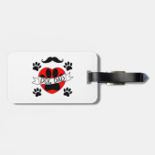 Pap Paw en rode harttekening Bagagelabel (Achterkant horizontaal)