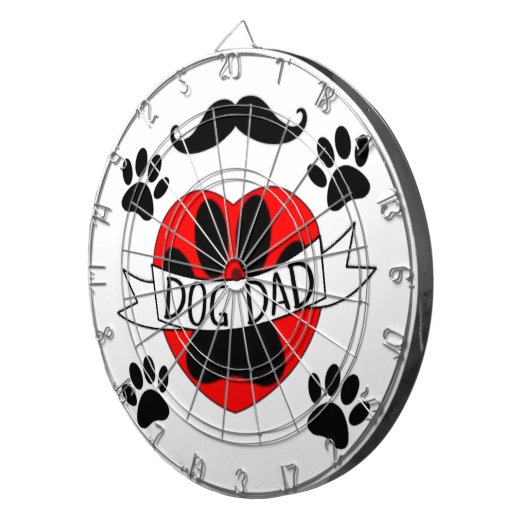 Pap Paw en rode harttekening Dartbord (Voorkant Rechts)