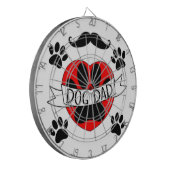 Pap Paw en rode harttekening Dartbord (Voorkant Links)