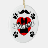 Pap Paw en rode harttekening Keramisch Ornament (Rechts)