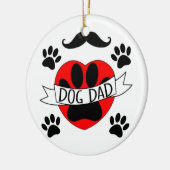 Pap Paw en rode harttekening Keramisch Ornament (Links)