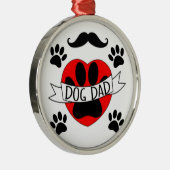Pap Paw en rode harttekening Metalen Ornament (Rechts)