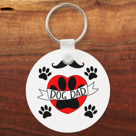 Pap Paw en rode harttekening Sleutelhanger (Voorkant)