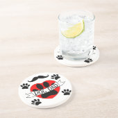 Pap Paw en rode harttekening Zandsteen Onderzetter (Zijkant)