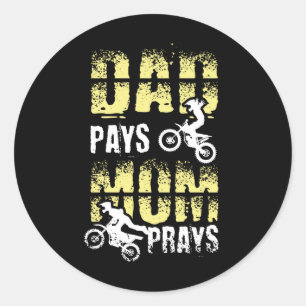 Pap Pays mam Prays Motocross Dirt Bike Ronde Sticker