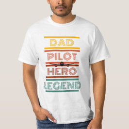 Pap, Piloot, Hero, Legend Vaderdag T-shirt