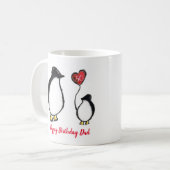 Pap pinguïn 50e of een verjaardagskaart koffiemok (Voorkant links)