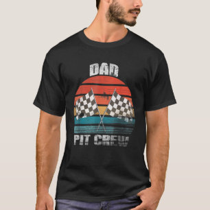 Pap Pit Crew Race Car Chekered Flag Racing T-shirt