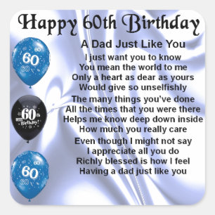Pap Poem 60th Birthday Vierkante Sticker