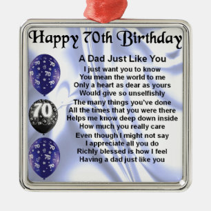 Pap Poem 70th Birthday Metalen Ornament