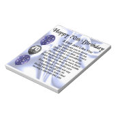 Pap Poem 70th Birthday Notitieblok (Linkerzijde)