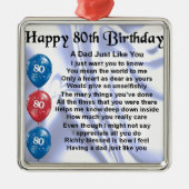 Pap Poem 80th Birthday Metalen Ornament (Voorkant)