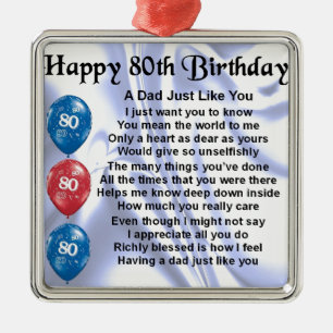 Pap Poem 80th Birthday Metalen Ornament