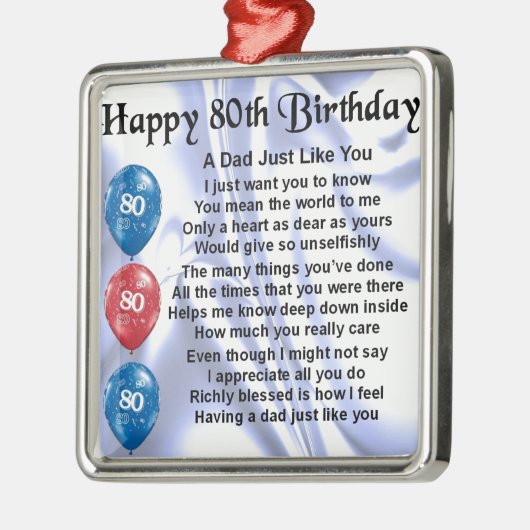 Pap Poem 80th Birthday Metalen Ornament (Links)