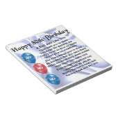 Pap Poem 80th Birthday Notitieblok (Schuin)