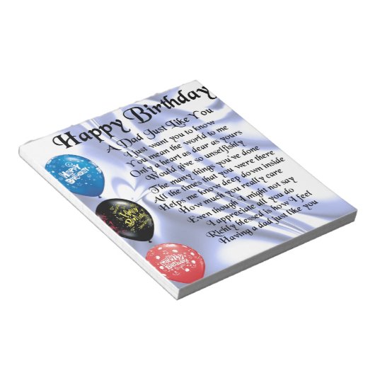 Pap Poem Happy Birthday Notitieblok (Schuin)
