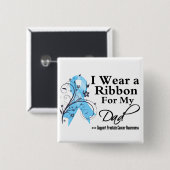Pap Prostate Cancer Ribbon Vierkante Button 5,1 Cm (Voorkant /achterkant)