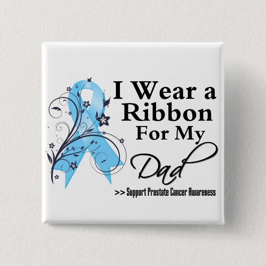 Pap Prostate Cancer Ribbon Vierkante Button 5,1 Cm (Voorkant)