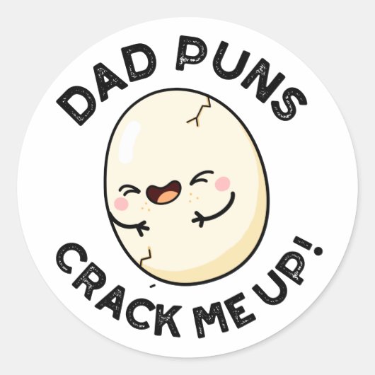 Pap Puns bekraik me op Funny Egg Pun Ronde Sticker (Voorkant)