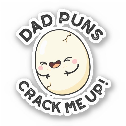 Pap Puns bekraik me op Funny Egg Pun Sticker (Voorkant)