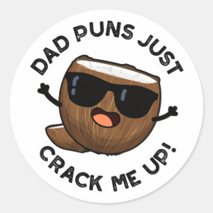 Pap Puns, ik heb een grappige kokokosnoot nodig Ronde Sticker