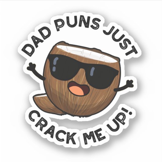 Pap Puns, ik heb een grappige kokokosnoot nodig Sticker (Voorkant)