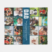 Pap Quote16 Fotocollage Blauw Fleece Deken (Voorkant (Horizontaal))