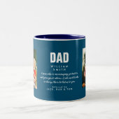 Pap Quote Modern Cool Foto Blue Tweekleurige Koffiemok (Center)