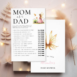 Pap Raad wie Baby shower spel Fairy Princess Flyer