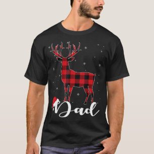 Pap Reindeer Buffalo Red Pset Kerstmis Pajama Fa T-shirt